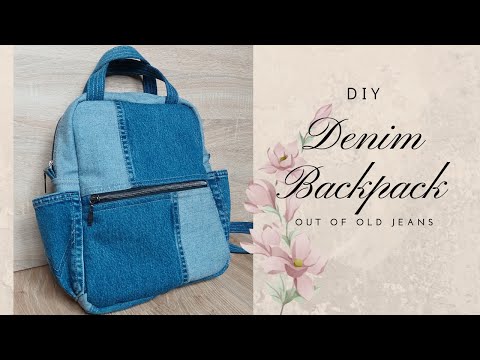 DIY Denim Backpack with zipper and pockets/Backpack sewing tutorial/How to sew Backpack/Rucksack