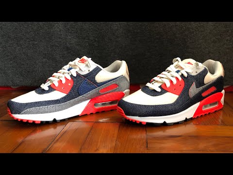 Denham x Nike Air Max 90 DNHM - Eco-denim Overlays - On Feet and Upclose shots