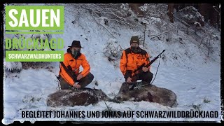 | Sauen im Schnee | Drückjagd auf Schwarzwild | Schwarzwaldhunters | Drückjagd im heimischen Revier