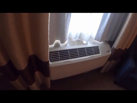 2015-16 Amana PTAC starting up & running, & an older Amana PTAC running