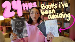 24 hr reading challenge: reading books i've been AVOIDING📖⭐️🧸 | *cozy* non-spoiler reading vlog!