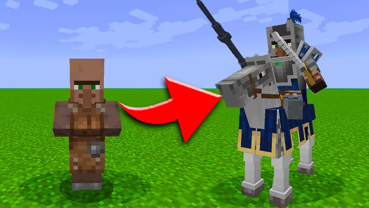 【マイクラアドオン】村人を武装してハードモード襲撃イベント？【マインクラフトPE脱獄なし】