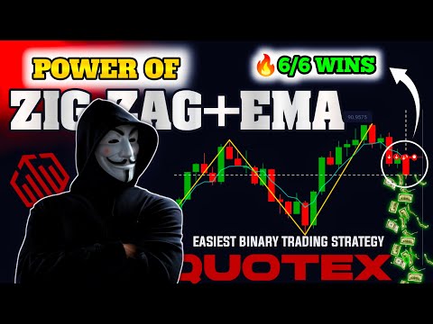 🔥 ZigZag + EMA = 100% Win Strategy! Best Quotex Trading Formula 🚀💰
