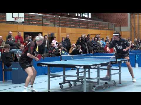 Tischtennis 2 Bundesliga TV Hilpoltstein vs Sachsen Doebeln 2010 12 Podpinka Sauer 1 Schiri Kurica, Werner CVJM Erlangen Jan N  u a