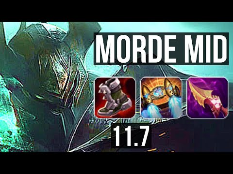 MORDEKAISER vs PANTHEON (MID) | Quadra, 6 solo kills, Dominating | KR Diamond | v11.7