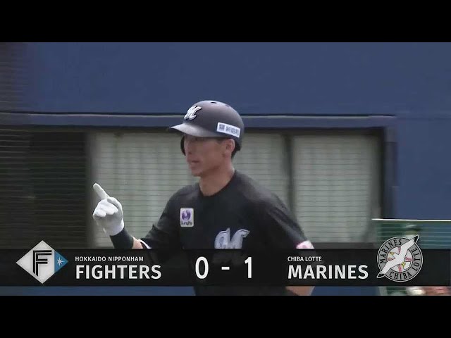 【ファーム】先頭打者HR!! マリーンズ・高部瑛斗が右中間へのソロホームランを放ち先制!!  2023年4月23日 北海道日本ハムファイターズ 対 千葉ロッテマリーンズ