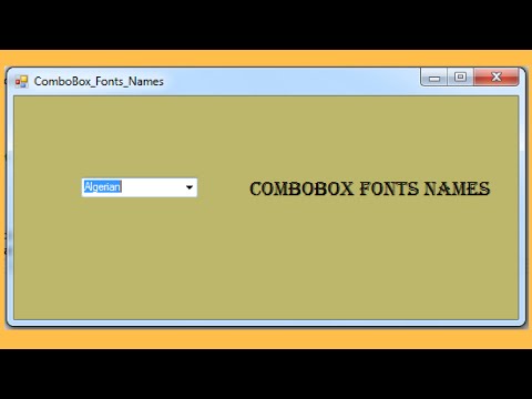 C# - How To Populate A ComboBox With Fonts Names In C#  [ with source code ] Video