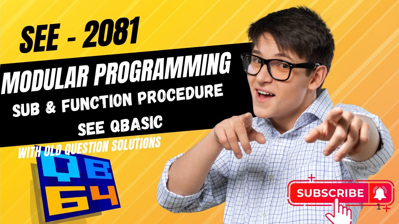 QBASIC SUB and FUNCTION Procedure || Modular Programming || SEE ||