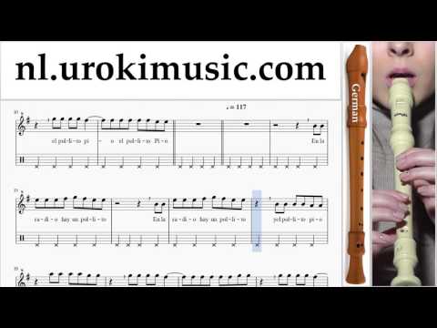 Blokfluit G. Leren Spelen Pulcino Pio El Pollito Pio Blokfluitles Deel#2 Studie Klasse Muzieknoten