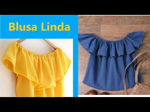 DIY  Como hacer blusa con Volantes - Faralao - vuelo - Campesina