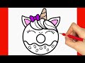 How To Draw A Cute Unicorn Doughnut