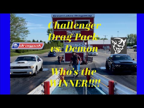 Challenger Demon vs  Challenger Drag Pack DRAG RACE!