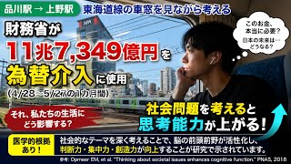 財務省は29日、直近1カ月（4月28日～5月27日）に総額11兆7349億円の為替介入を実施 #品川駅 から #上野駅 までの #東海道線 からの #電車窓