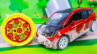 Мультики про машинки. Игрушка машинка в муке – Новый мультик про пиццу Лего мультфильмы для детей
