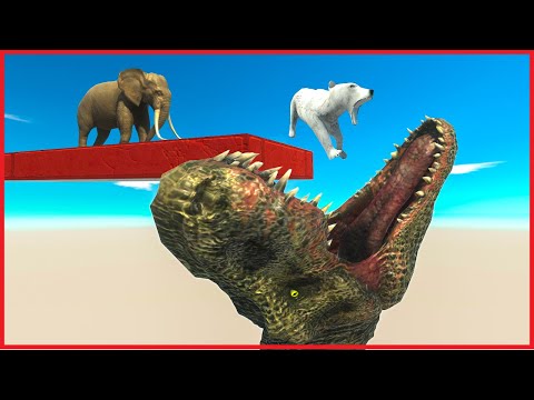 PASS Through SPIKE AND JUMP OVER T-REX MOUTH - Animal Revolt Battle Simulator