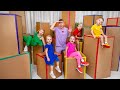Cinq enfants cache cache dans les grandes cases