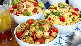 Easy Pasta Salad 3 Delicious Ways by The Domestic Geek