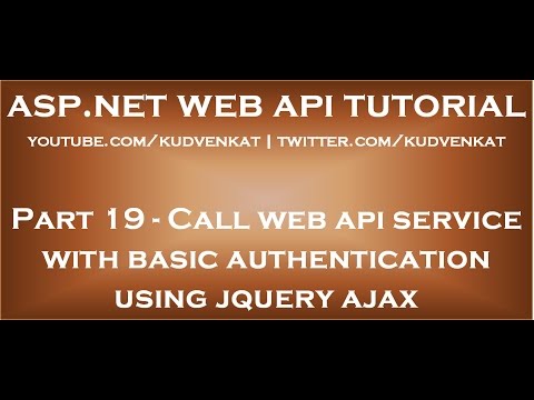 Call web api service with basic authentication using jquery ajax