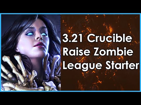 [Path of Exile] 3.21 Raise Zombie Necromancer League Starter! (Triple Offering, Crit-Based)