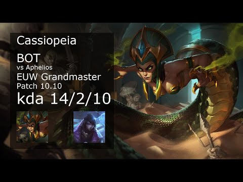 Cassiopeia Bot vs Aphelios - EUW Grandmaster 14/2/10 Patch 10.10 Gameplay
