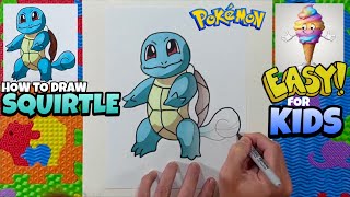 How to Draw Squirtle | POKÉMON | Easy Art Lesson for Kids & Beginners