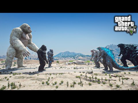 Team Kong vs. Team Godzilla Earth Epic Battle ( GTA V Mods )