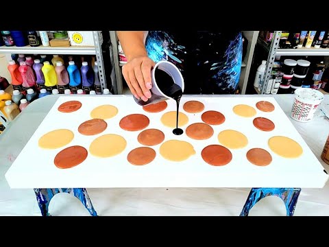 Liquid Metallic GOLD Puddles! - One of My Favorite Color Combos!