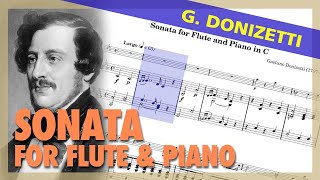 Download lagu 🎼G. DONIZETTI - Sonata for FLUTE & Piano in C - (Sheet Music Scrolling) mp3