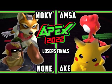Apex 2022 Losers Finals - Moky & N0ne Vs. aMSa & Axe - SSBM Melee Tournament
