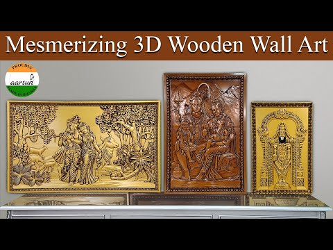 Brown wooden radha krishna decorative wall art