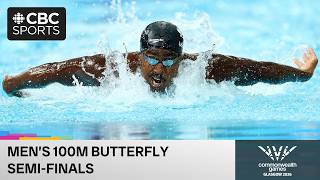 Men's 100m butterfly semi-finals featuring Joshua Liendo in semi #2 on Day 2 in Glasgow
