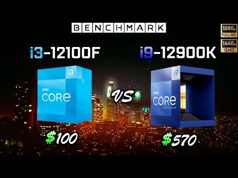 Intel i3 12100F vs i9 12900K // Benchmark // Test in 7 Games