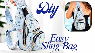 DIY Crossbody Sling Bag with Front Zipper Pocket | Easy Sewing Tutorial + PDF Pattern
