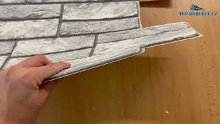 3D obkladový omyvatelný panel PVC Expansit Stone šedý (476 x 955 mm)