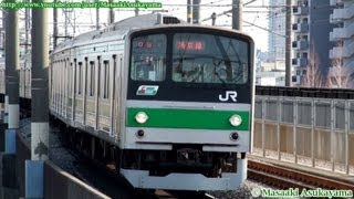 preview picture of video '[HDR-XR500V] JR East Series 205-0 (Saikyo Line) No.1 and No.24 @ Todakoen [February 3, 2013]'
