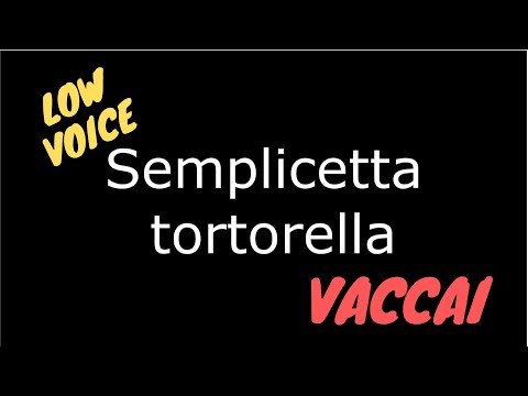 Nicola Vaccai - Lesson 1 - Semplicetta Tortorella, karaoke - low voice