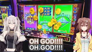 Shishiro Botan and Inugami Korone enjoy playing the slot in Las Vegas【Eng Sub / hololive】