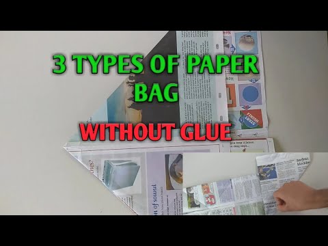 How To Make Newspaper bag Without Glue And Scissors In 3 Ways.