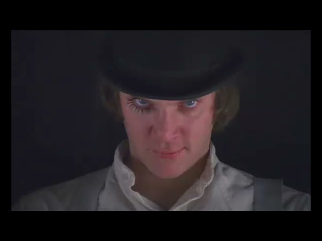Vídeo relacionado con Película: La naranja mecánica (sombrero y ojos), impresión de cartel maxi, 61 x 91 cm