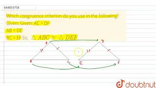 Which congruence criterion do you use in the following? |Class 7 Math |Doubtnut