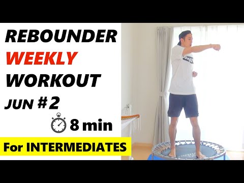【8-min Rebounder Weekly WORKOUT #6】NO REST｜Mini Trampoline fitness For Weight Loss｜For Intermediates