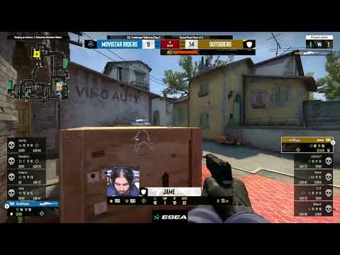 Jame 1vs3 on Inferno / Movistar Riders vs Outsiders / ESL Challenger Valencia 2022
