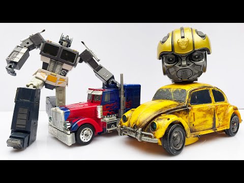 Transformers Fail Comparison Animated Films Robot War: Full Optimus, Bumblebee Car Robot Stop Motion