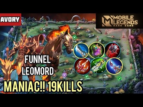 MANIAC!! Funnel Leomord! Unkillable! [Top Global Leomord] Avory - Mobile Legends