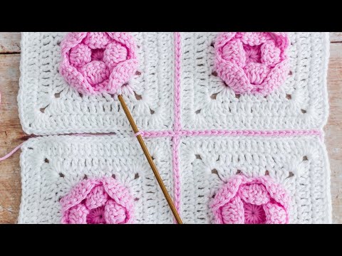 , title : 'Joining Crochet Squares (Flat Slip Stitch Seam)'