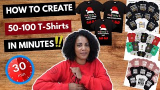 How to Create 50 to 100 T-Shirts in MINUTES for YOUR ONLINE STORE! USING CHAT GPT & CANVA! SCALE UP!