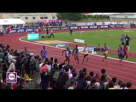 Châteauroux 2016 : Finale 100 m Cadets (Paul Tritenne en 10''74)