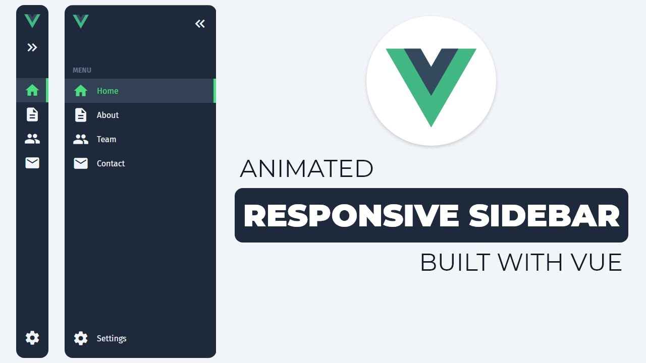 Build an Animated Responsive Sidebar Menu with Vue JS, Vue Router, SCSS and Vite in 2022