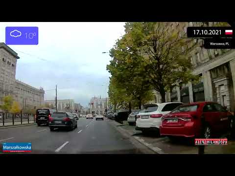 Driving through Warszawa (Poland) 17.10.2021 Timelapse x4