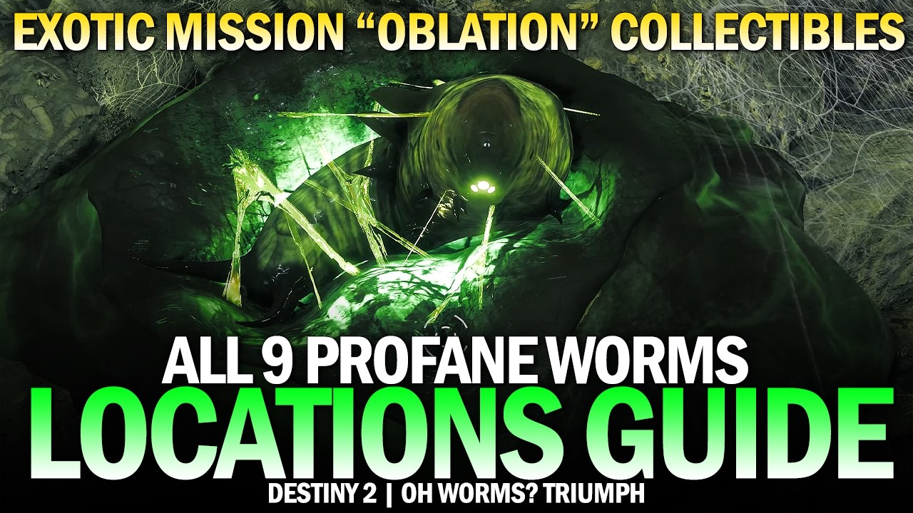 All 9 Profane Worms in Oblation Exotic Mission Location Guide (Oh Worm? Triumph Guide) [Destiny 2]